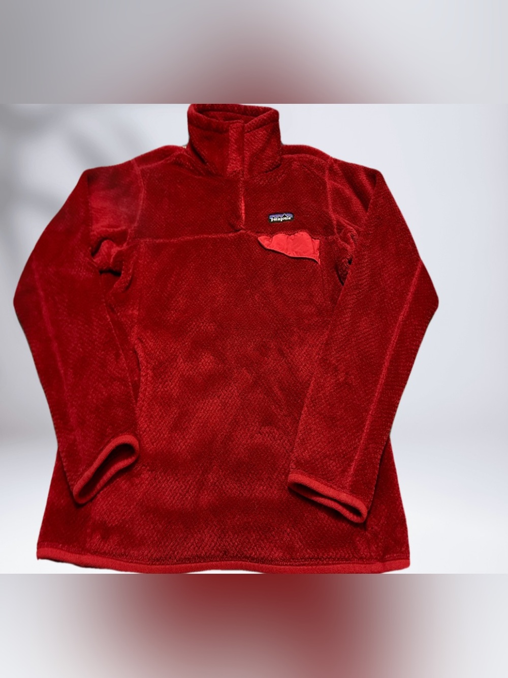 Patagonia Deep Red Half-Zip Plush Fleece Pullover M
